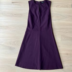 Theory - Burgundy Wool Dress with V-neck Front and A-line Silhouette, size 00